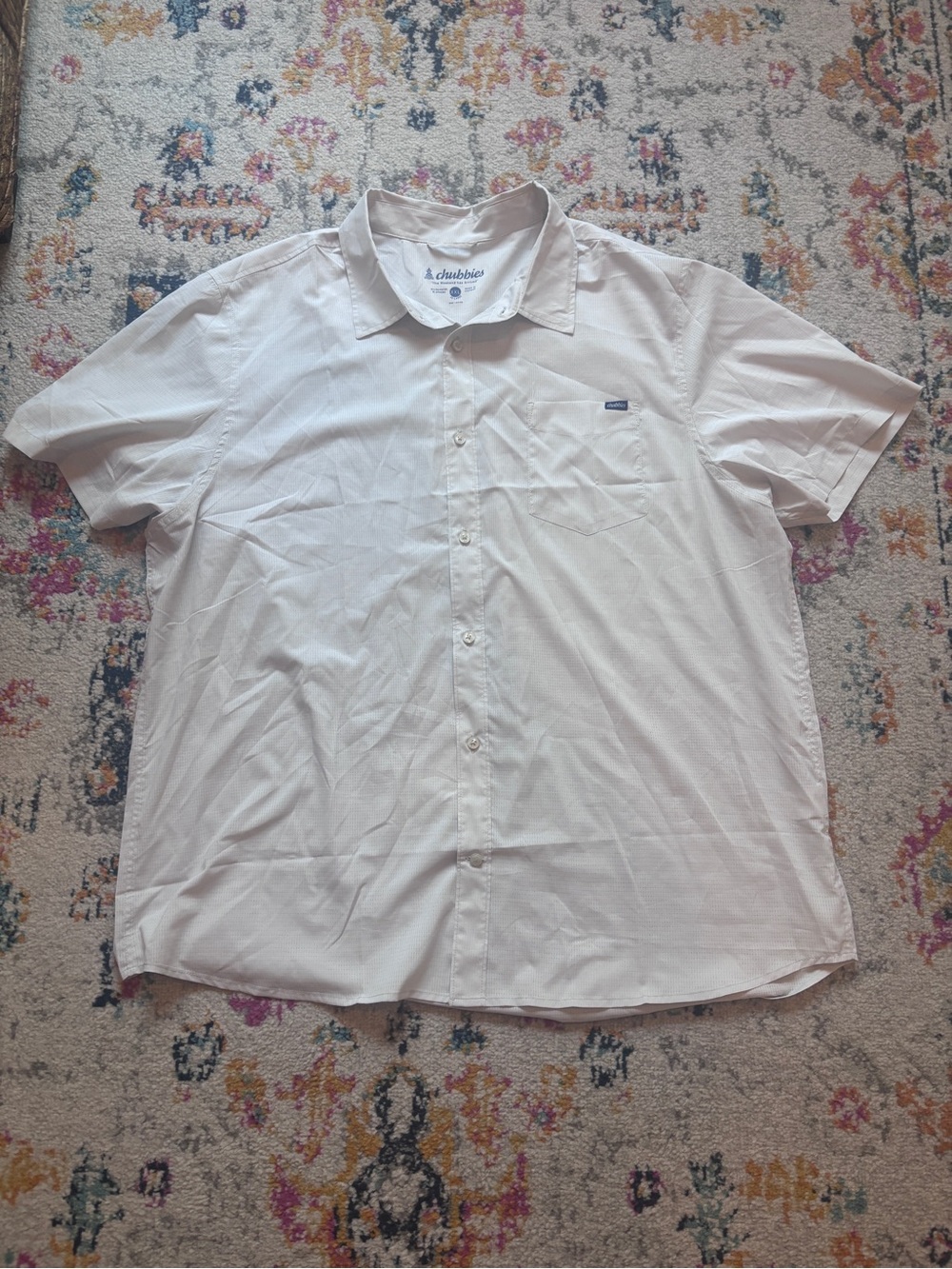 chubbies Light Gray Short Sleeve Button-Down Shirt